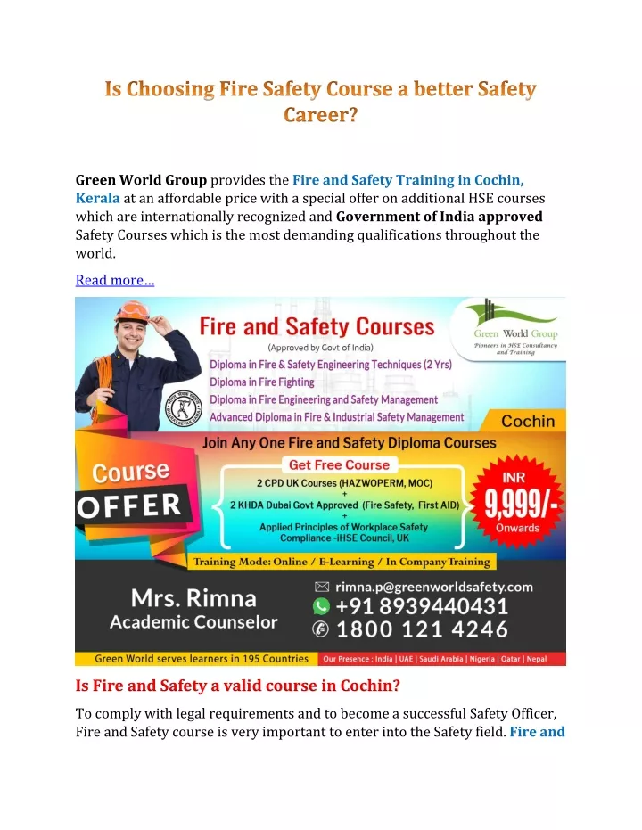 green world group provides the fire and safety