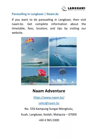 Parasailing in Langkawi | Naam.bz