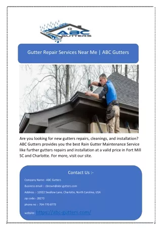gutter repair services near me abc gutters