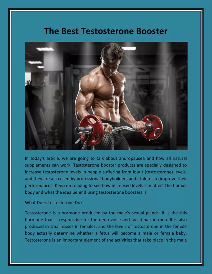 the best testosterone booster