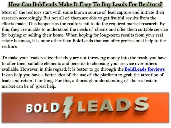 how can boldleads make it easy to buy leads