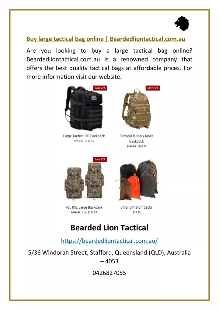 buy large tactical bag online beardedliontactical