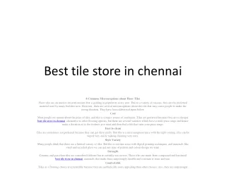 Best tile store in chennai