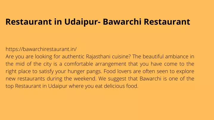 restaurant in udaipur bawarchi restaurant