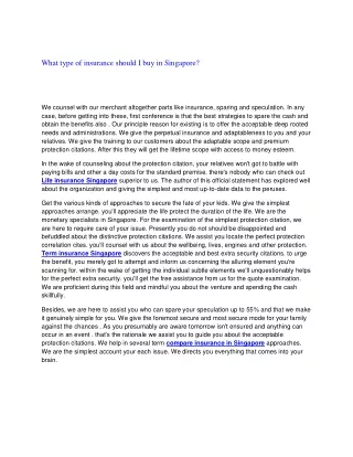 what type of insurance should i buy in singapore