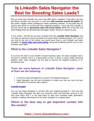 is linkedin sales navigator the best for boosting