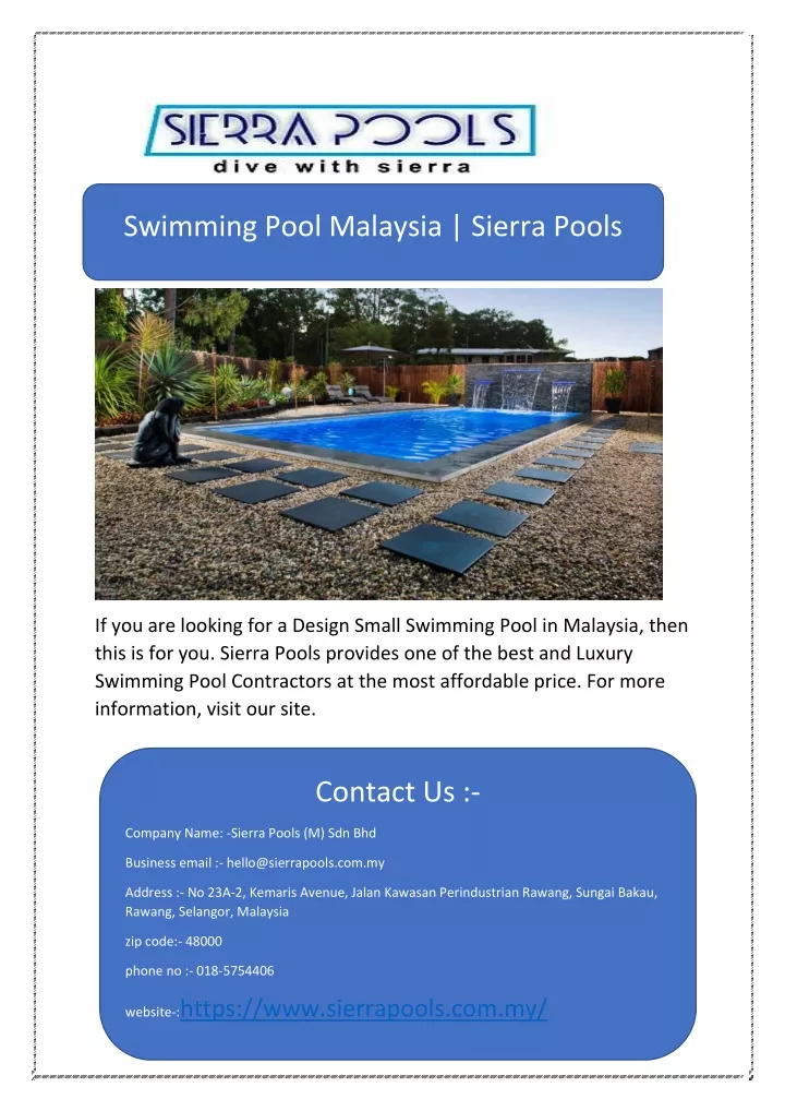 swimming pool malaysia sierra pools