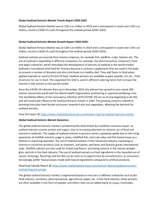 global seafood extracts market trends report 2020
