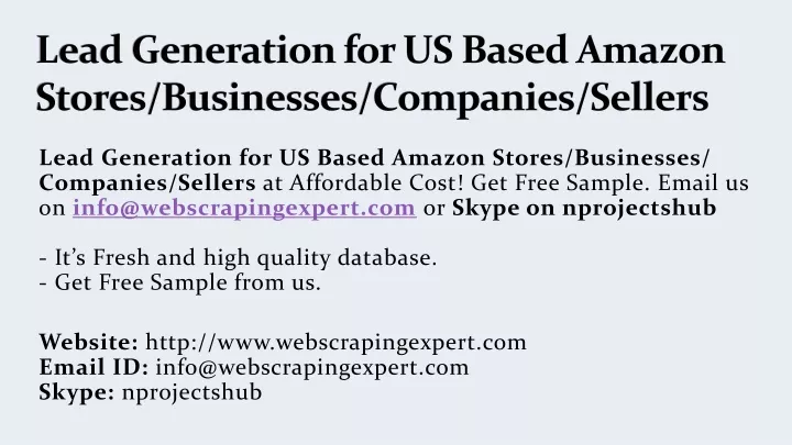 lead generation for us based amazon stores businesses companies sellers