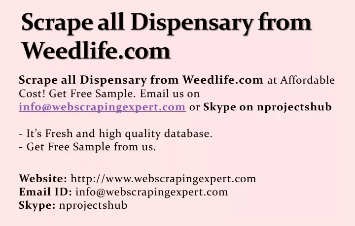 scrape all dispensary from weedlife com