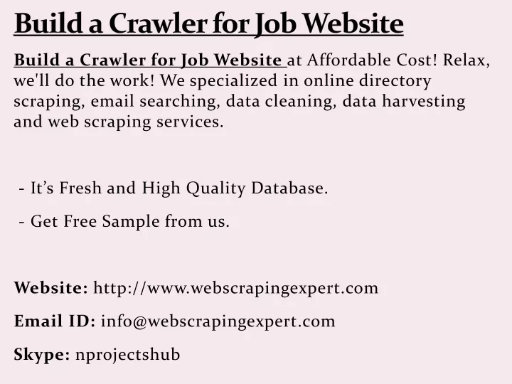 build a crawler for job website