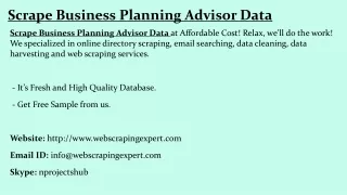 scrape business planning advisor data