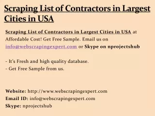scraping list of contractors in largest cities in usa