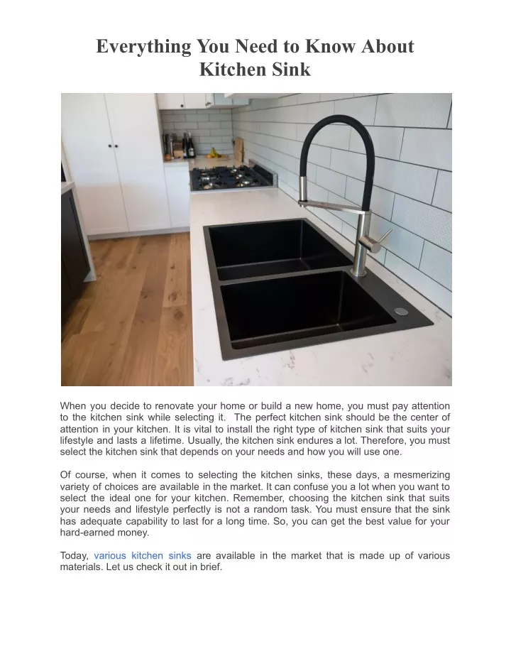 everything you need to know about kitchen sink