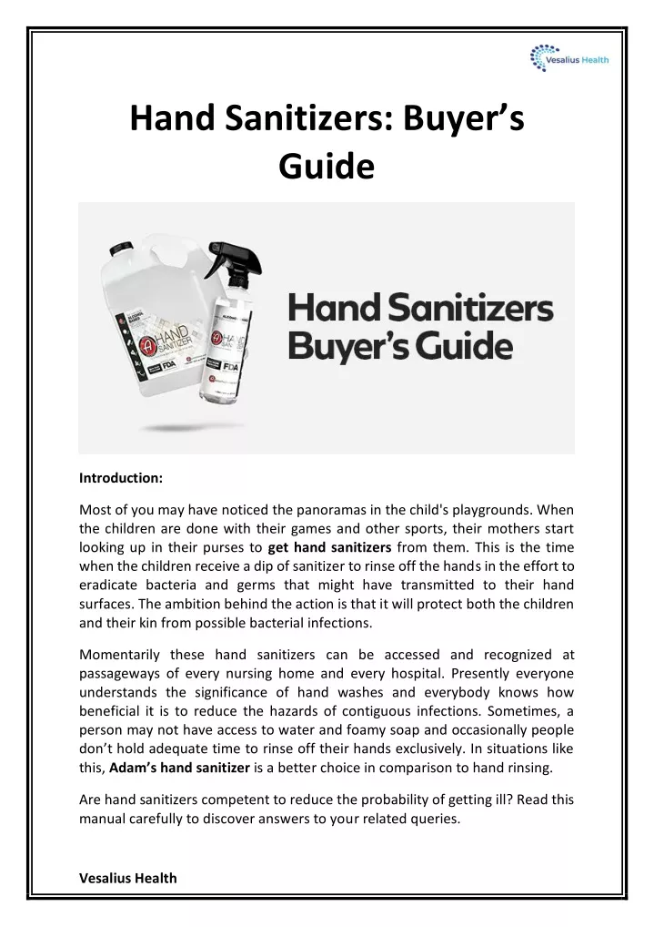 hand sanitizers b uyer s guide