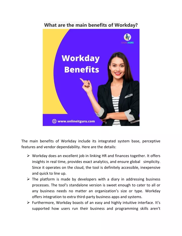 what are the main benefits of workday