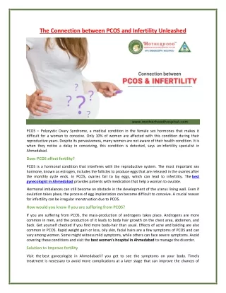 the connection between pcos and infertility