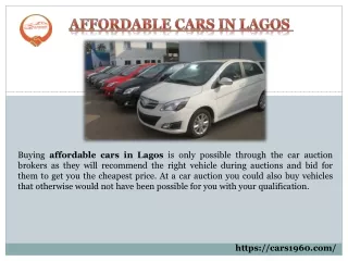 Affordable cars in Lagos