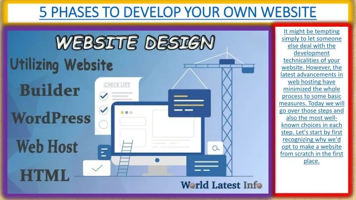 5 phases to develop your own website