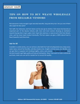 Tips on how to buy weave wholesale from reliable vendors