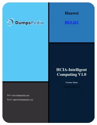 HCIA-Intelligent Computing H13-211 Dumps PDF