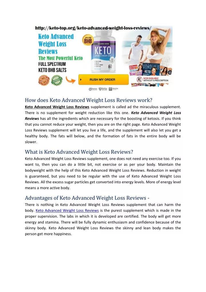 how does keto advanced weight loss reviews work