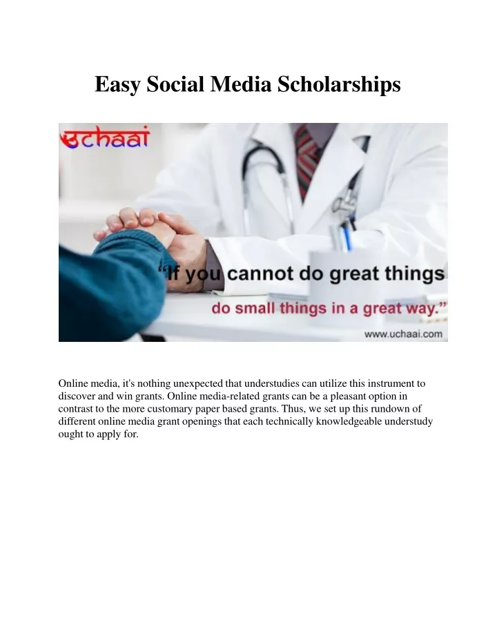 easy social media scholarships