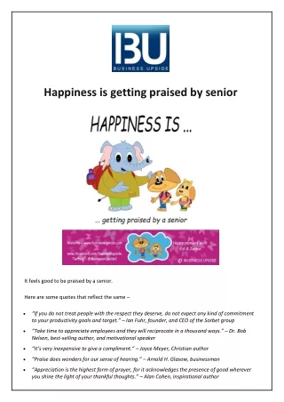 happiness is getting praised by senior