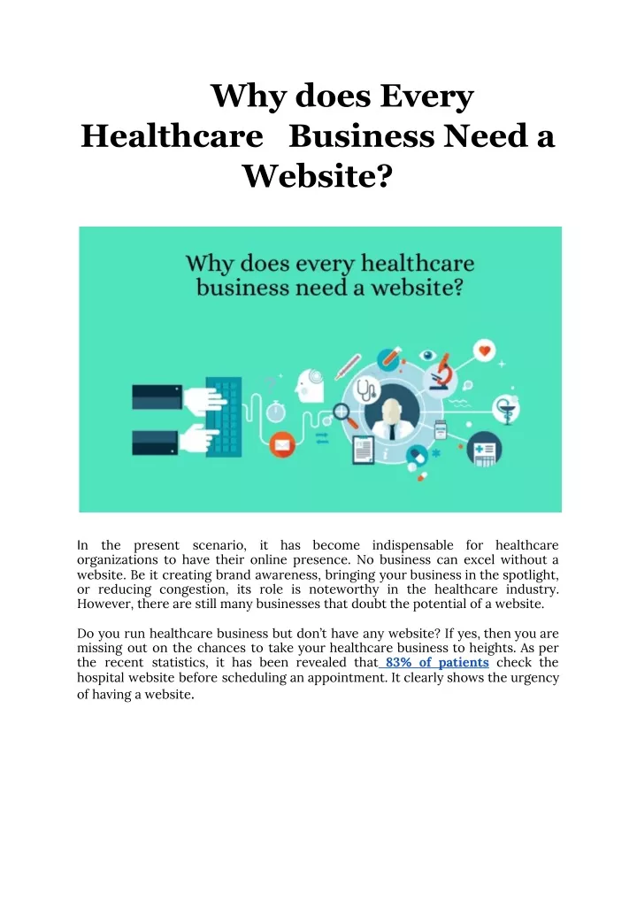 why does every healthcare business need a website