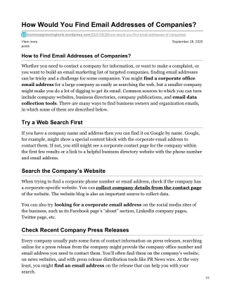how would you find email addresses of companies