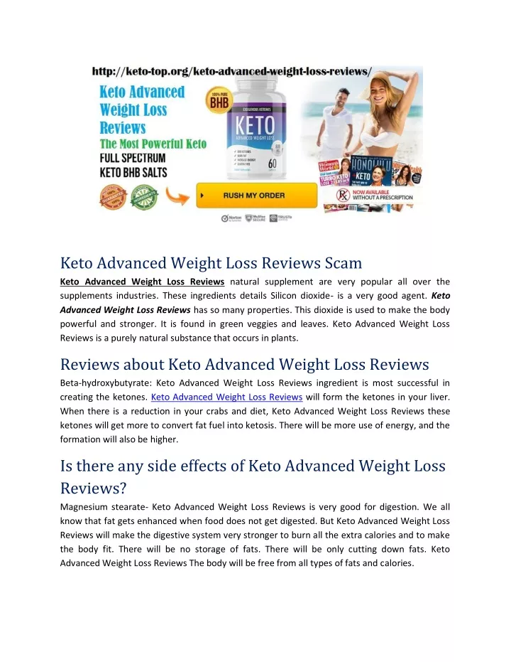 keto advanced weight loss reviews scam