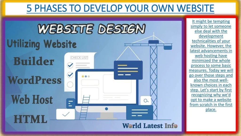 PPT - 5 PHASES TO DEVELOP YOUR OWN WEBSITE PowerPoint Presentation ...