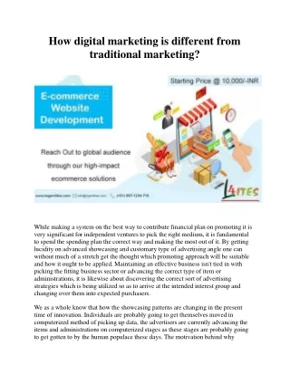 How digital marketing is different from traditional marketing?