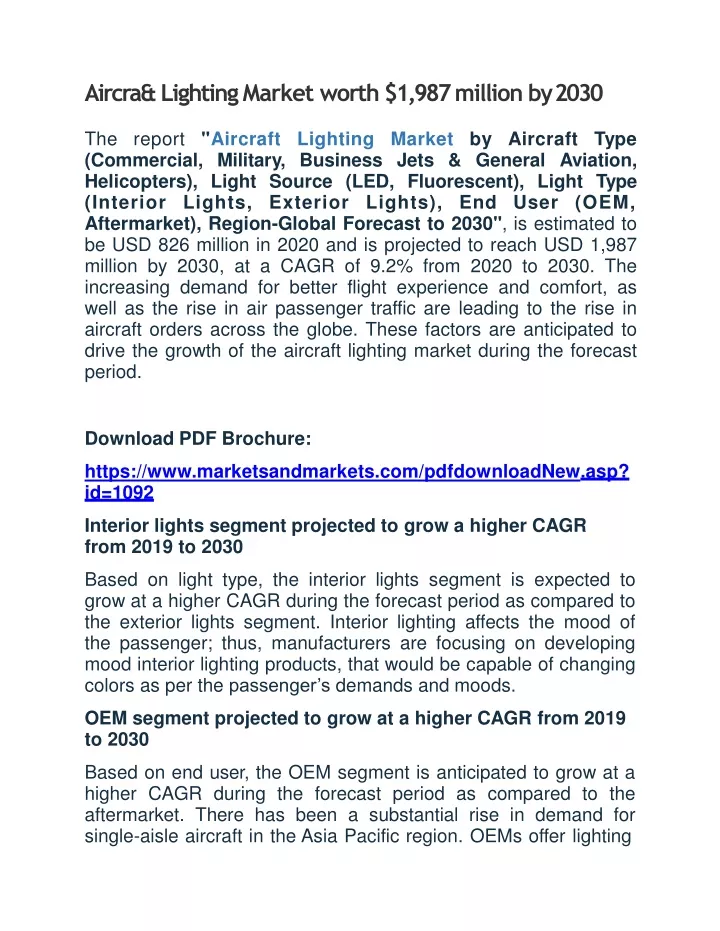 aircra lighting market worth 1 987 million