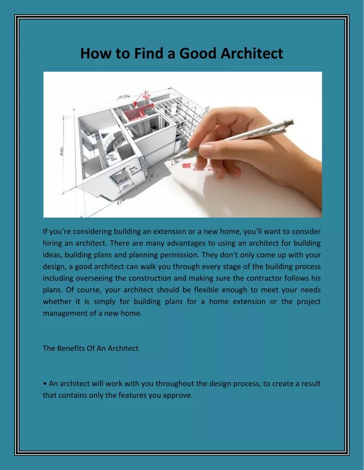how to find a good architect