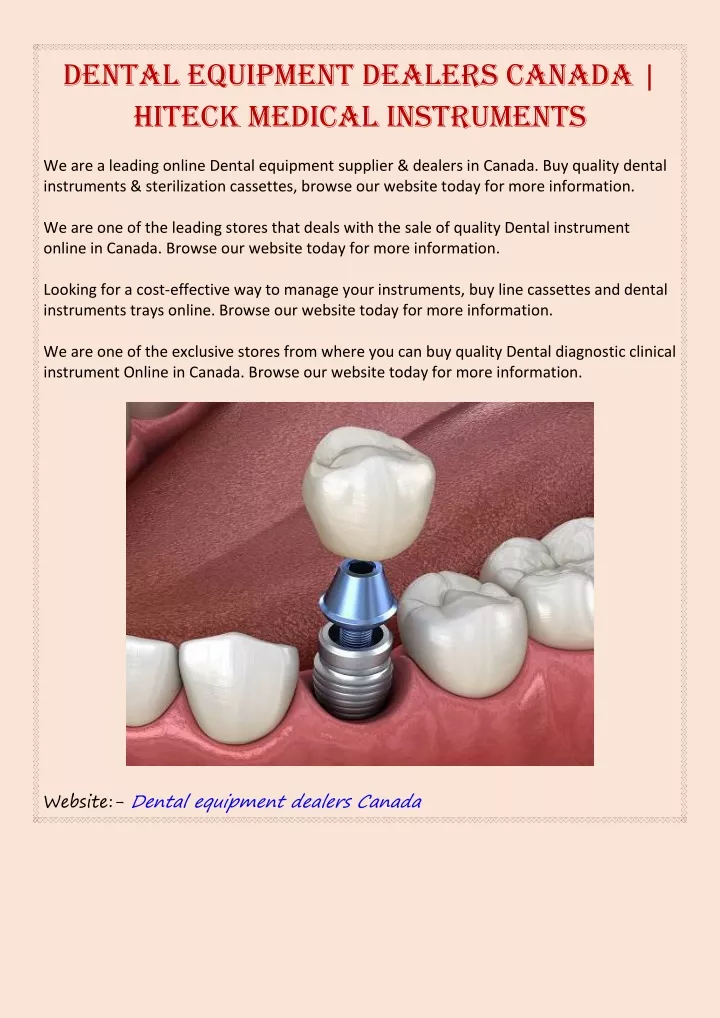 dental equipment dealers canada hiteck medical