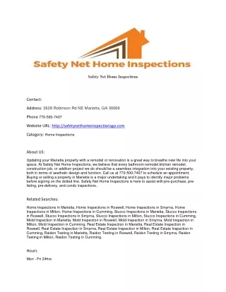 Safety Net Home Inspections