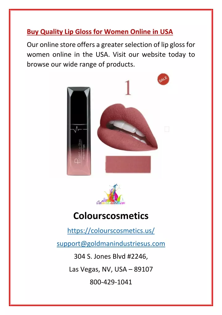 buy quality lip gloss for women online in usa