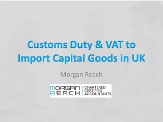 Customs Duty and VAT on Capital Goods Import UK | Accounting Services