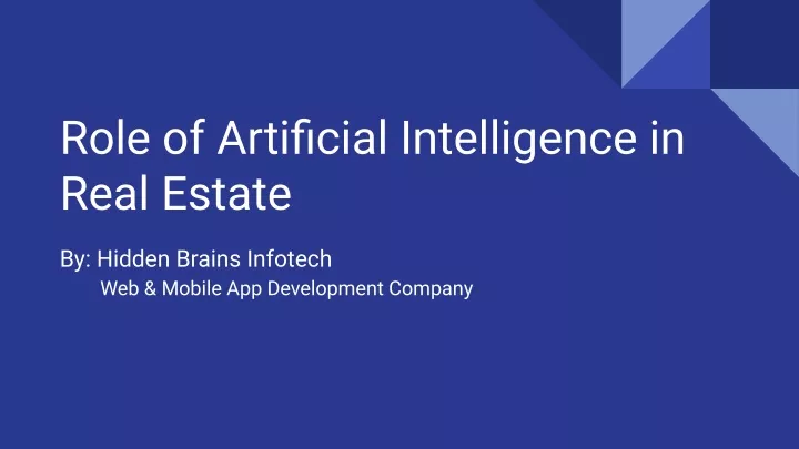 role of artificial intelligence in real estate