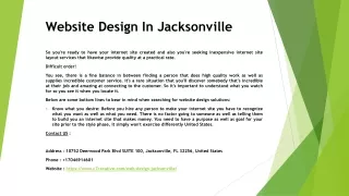 Website Design Jacksonville