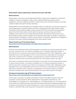 retail analytics industry opportunities demand