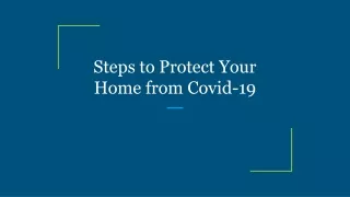 steps to protect your home from covid 19