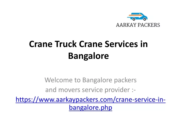 crane truck crane services in bangalore