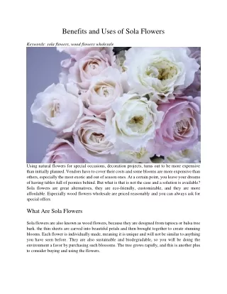 benefits and uses of sola flowers