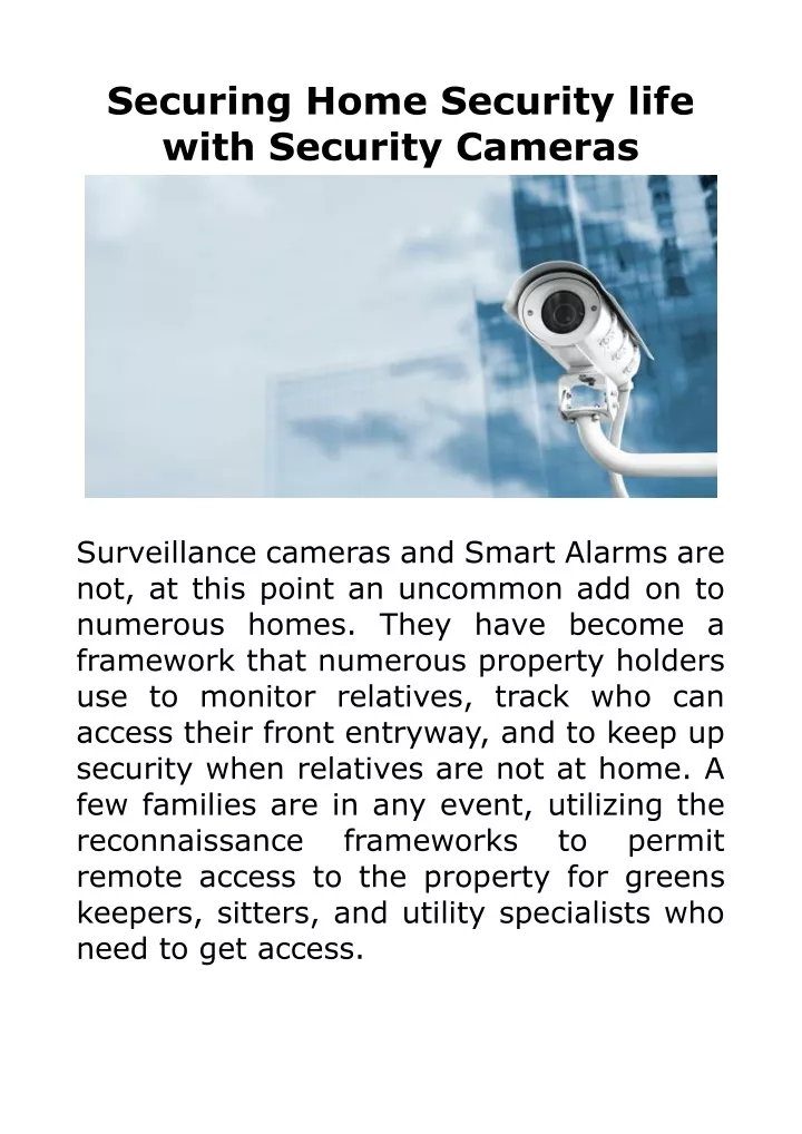 securing home security life with security cameras