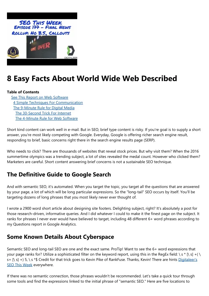 8 easy facts about world wide web described