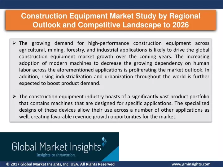 construction equipment market study by regional