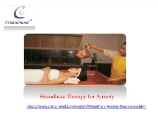 Shirodhara Therapy for Anxiety