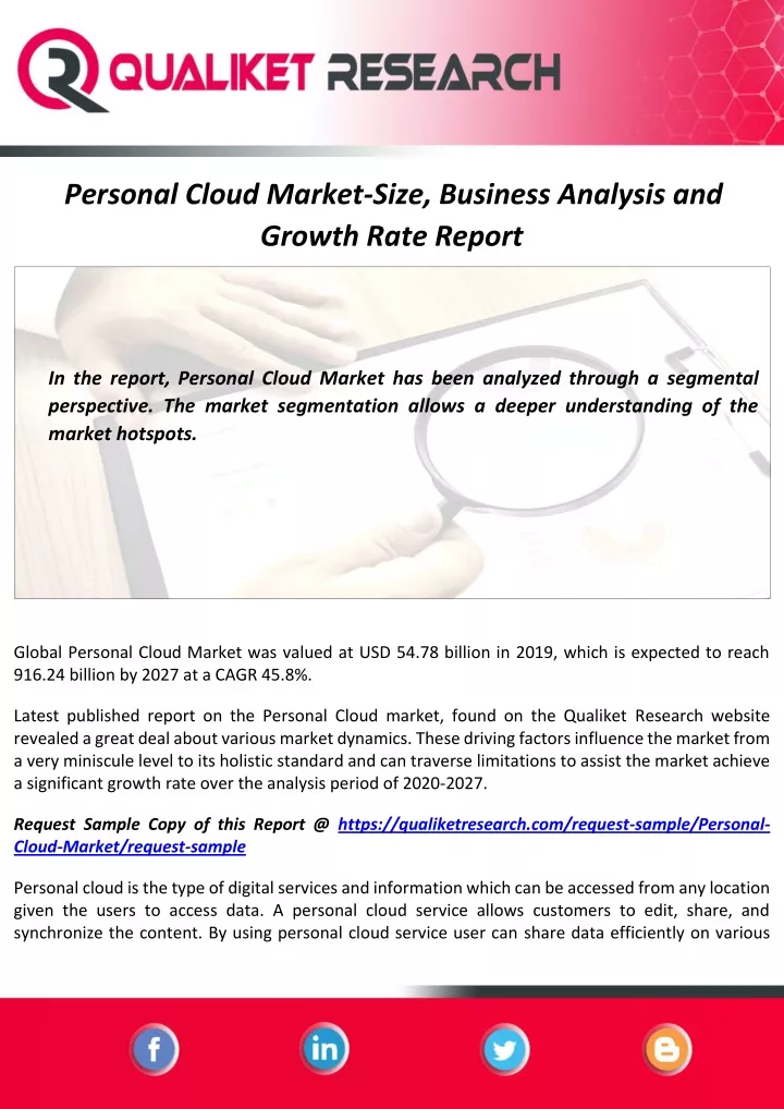 personal cloud market size business analysis